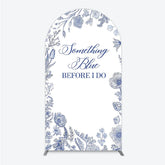 Aperturee - Aperturee Something Blue Before I Do Arch Backdrop for Bridal Shower and Bachelorette Elegant Floral Party Decor